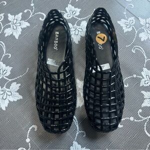 Bamboo Jelly Flats Sz 7 Black